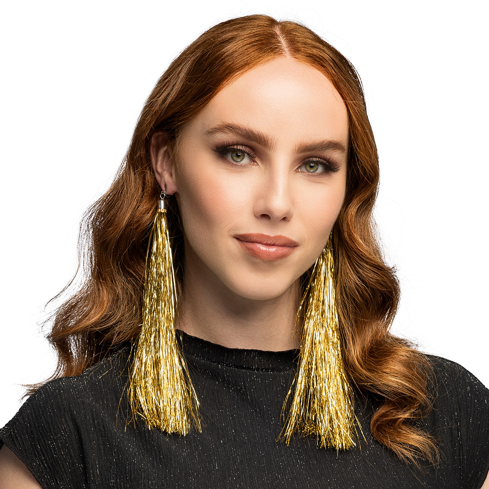 Paar oorbellen Festival goud (20 cm)