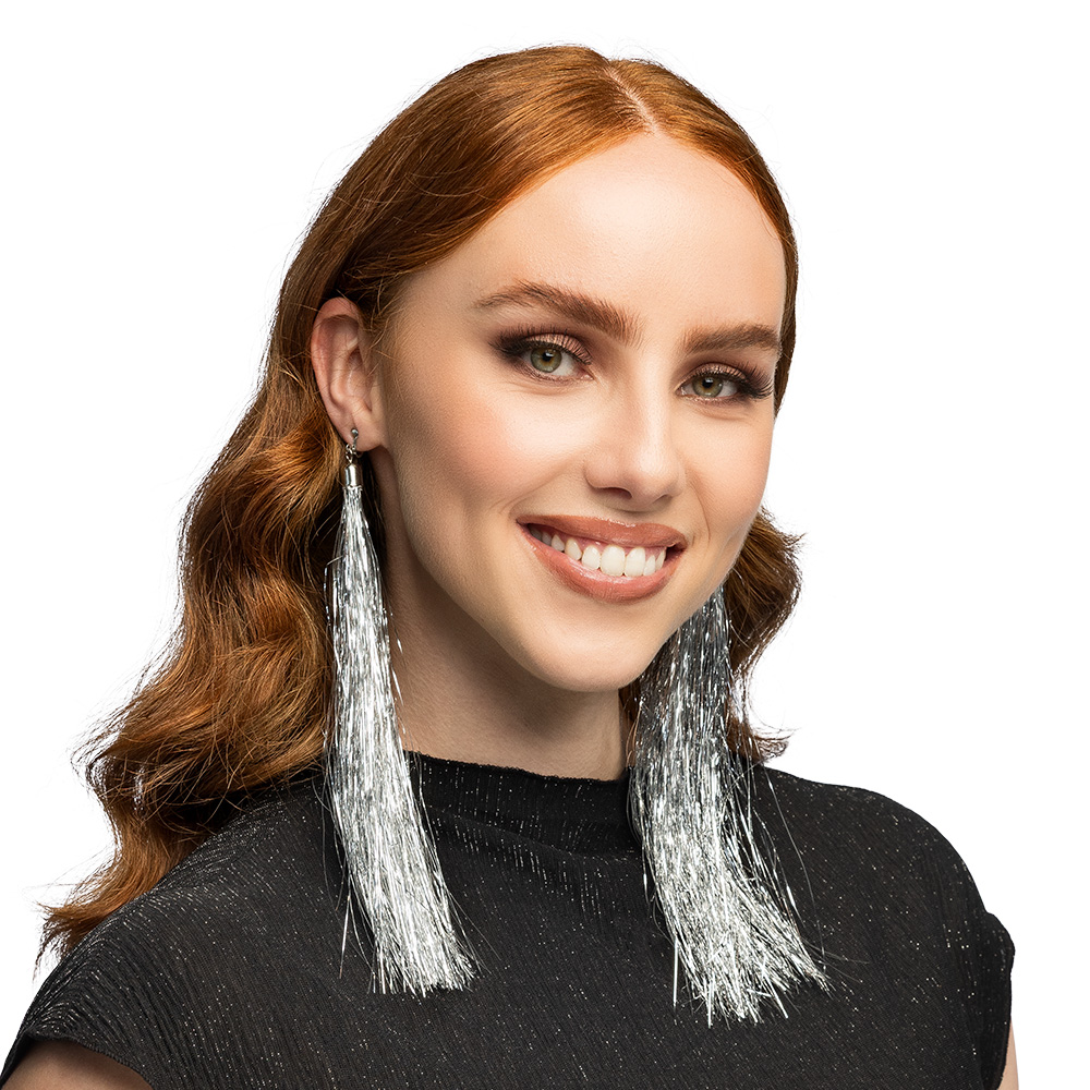 Paar oorbellen Festival zilver (20 cm)