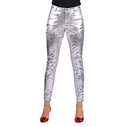 Stretchbroek metallic
