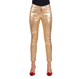 Stretchbroek metallic