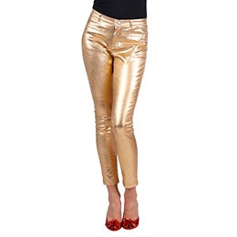 Stretchbroek metallic