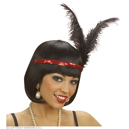 charleston hoofdband met 2 veren