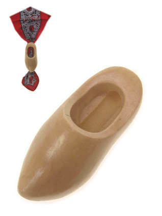 Zakdoek klompje hout naturel 6.5 cm