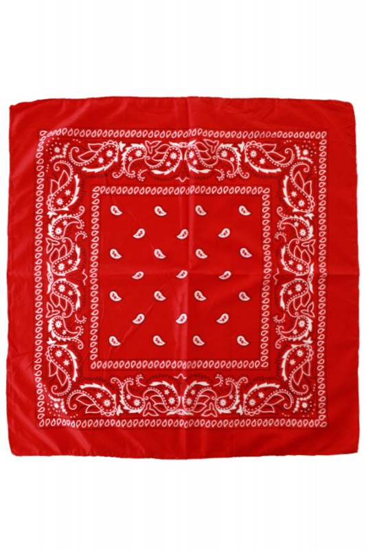 Zakdoek rood met motief 53 x 53 cm.
