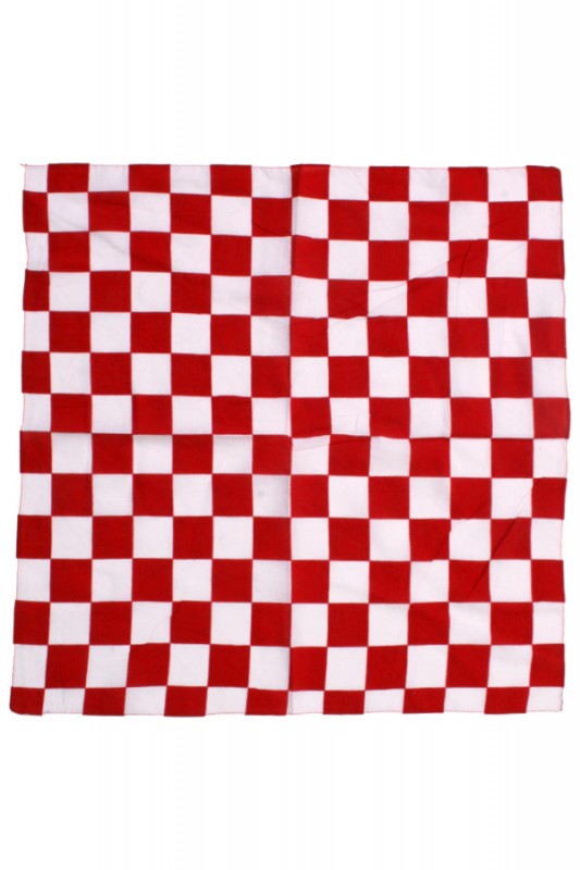 Zakdoek rood/wit geblokt 56 x 56 cm