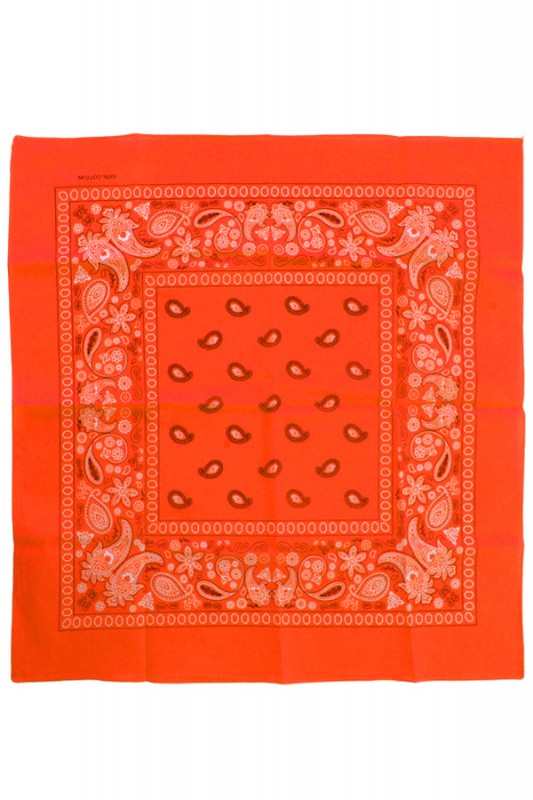 Zakdoek fluor oranje met motief 53