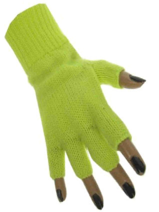 Vingerloze handschoenen fluor geel