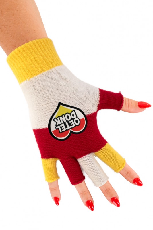 Vingerloze handschoenen rd wt gl