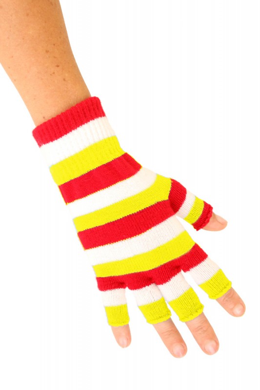 Vingerloze handschoenen rood/wit/ge