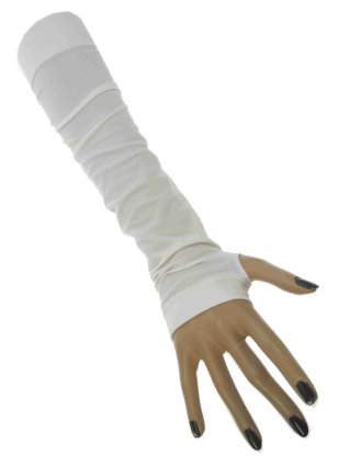 Vingerloze handschoenen wit 32 cm.