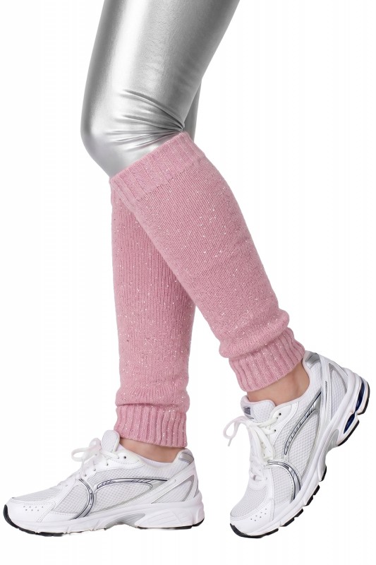Beenwarmer Pastelroze met lurex