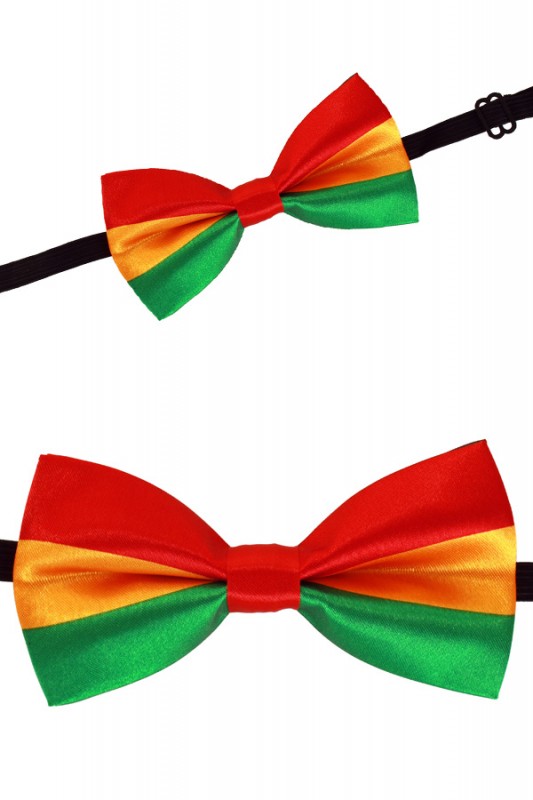 Vlinderstrik rood/geel/groen