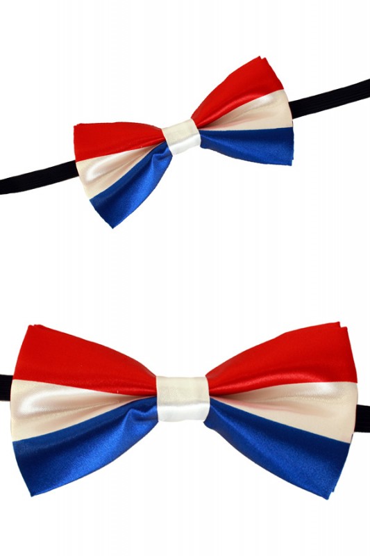 Vlinderstrik rood/wit/blauw