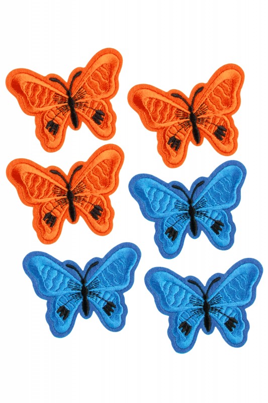 Applicatie vlinders oranje blauw