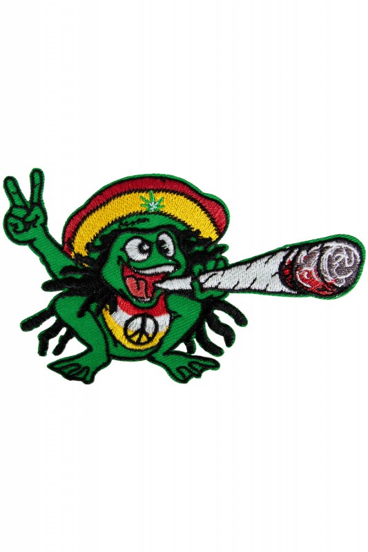 Applicatie kikker rasta 12 x 7 cm