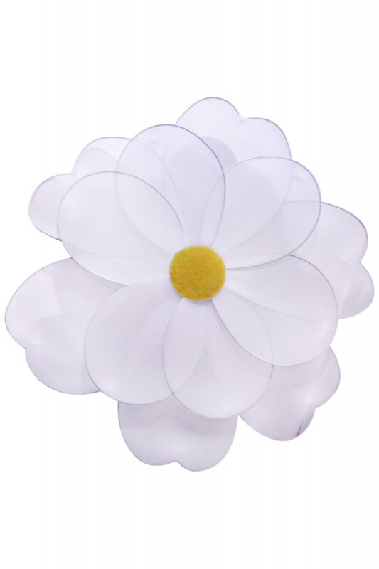 Bloem met clip wit 30 cm.