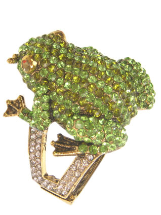 Armband kikker strass