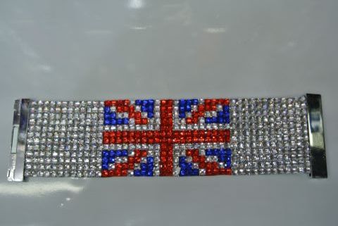 Armband Engelse vlag steentjes 19 x