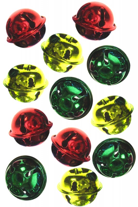 Belletjes rood/geel/groen 25 mm.