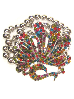 Armband pauwhaan multicolour