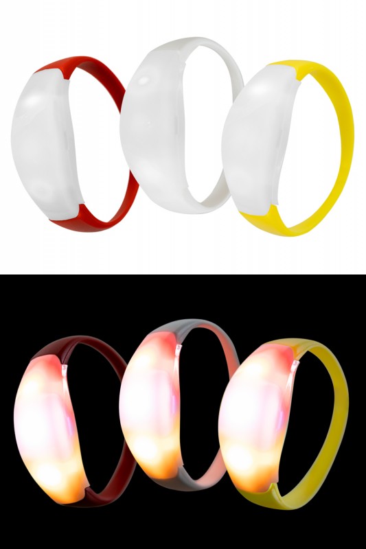 Armband rood-wit-geel licht per 6