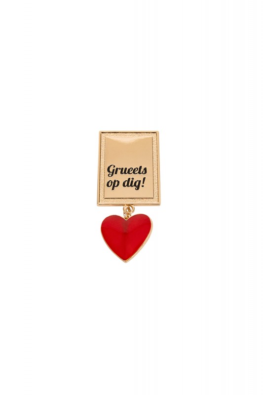 Badge/ broche rechthoek Grueets
