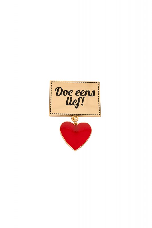 Badge/ broche rechthoek  Doe eens