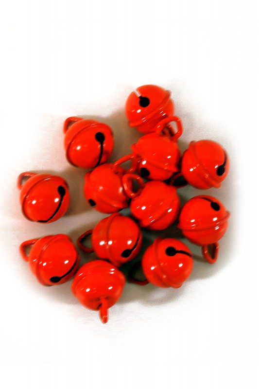 Belletjes oranje 15 mm. 12 st.