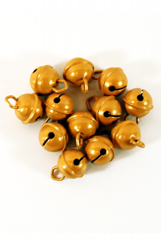 Belletjes goud 15 mm. 12 st.