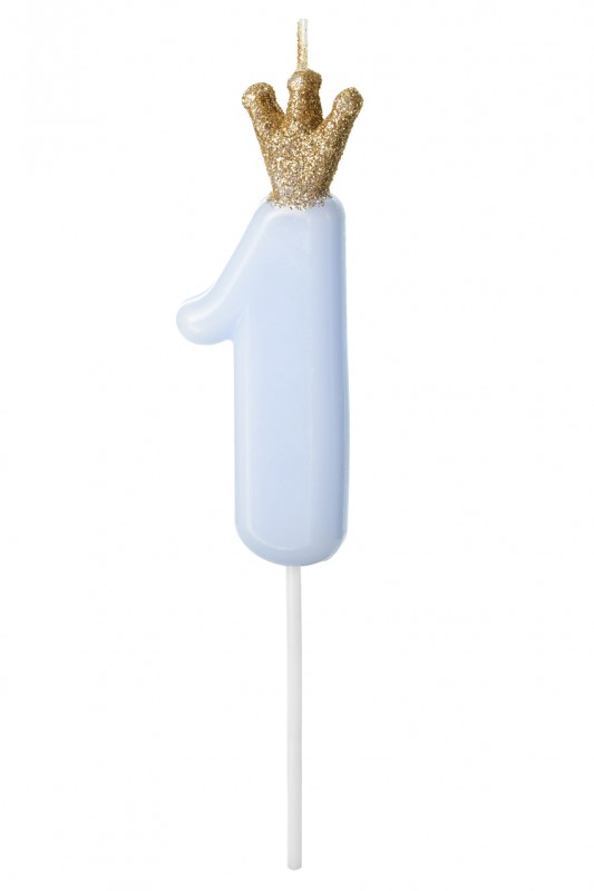 Verjaardagskaarsje nummer 1 lichtbl