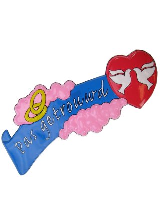 Wanddeco pas getrouwd 58 x 27cm.
