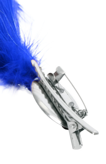 Verenpluim blauw buigbaar met speld