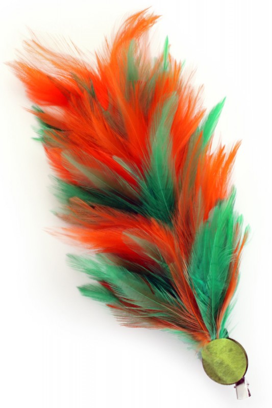 Verenpluim oranje/groen buigbaar me