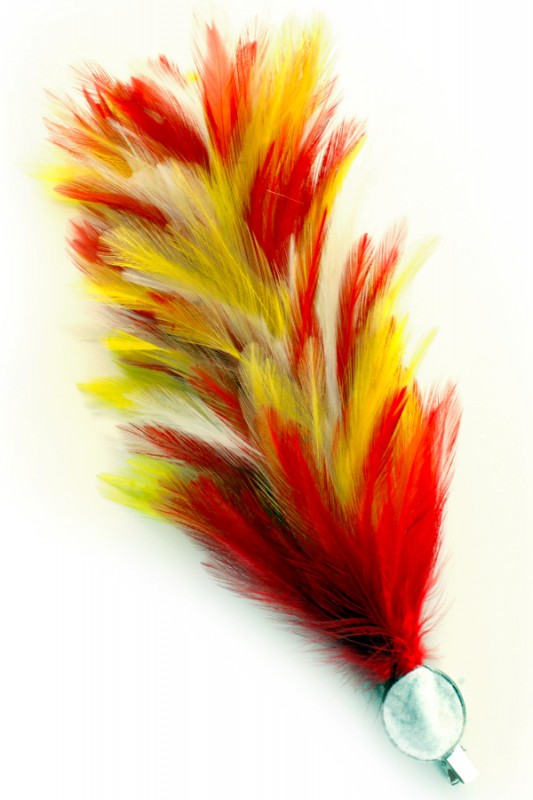 Verenpluim rood/wit/geel buigbaar m