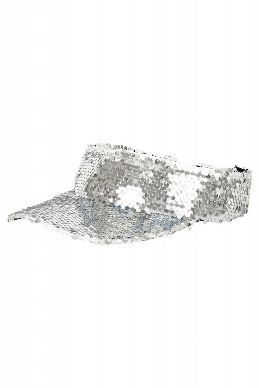Zonneklep met pailletten zilver