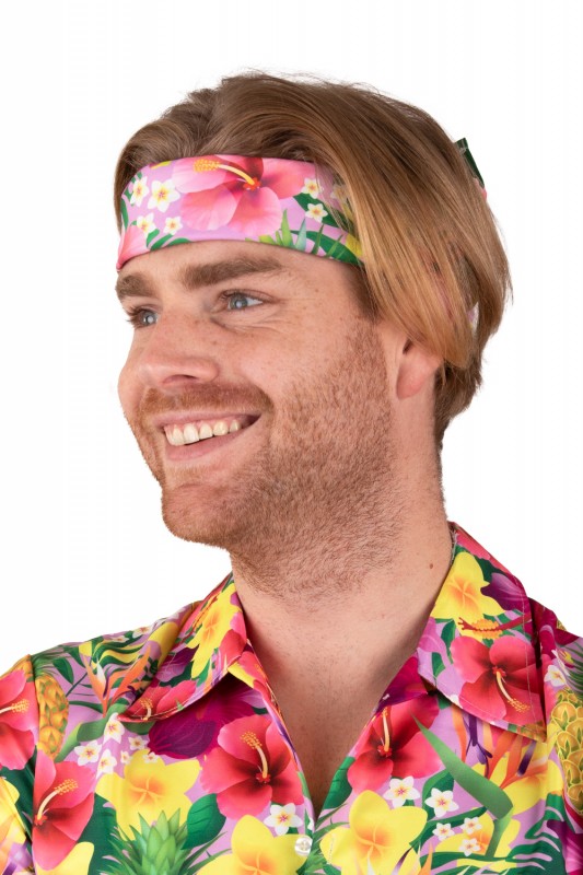 Zakdoek hawaii print pink