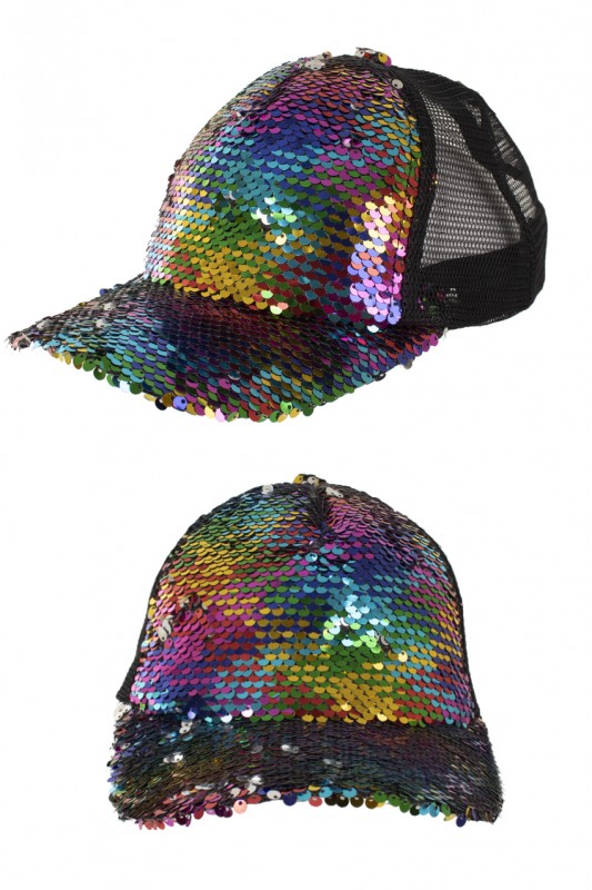 Baseballcap pailletten multicolour