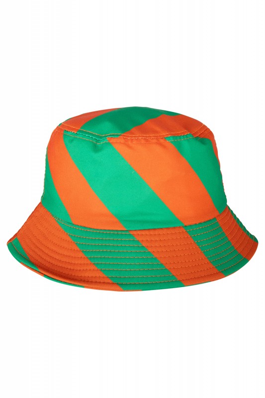 Vissershoedje Groen/ oranje