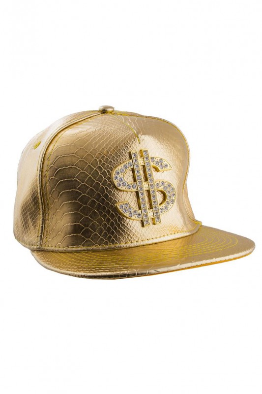 Baseball Cap rapper goud dollar