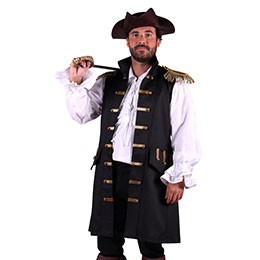Heren piratenvest zwart
