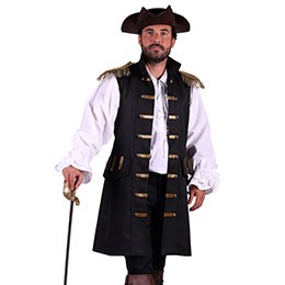 Heren piratenvest zwart
