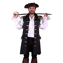 Heren piratenvest zwart