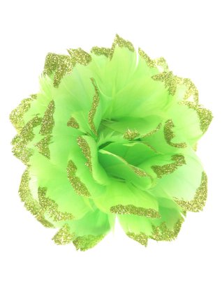 Bloem op ijzerdraad glitter groen