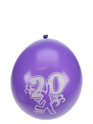 Ballon 20 jaar assorti kleuren 11 i