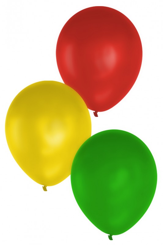 Ballon rood geel groen 10 inch p15