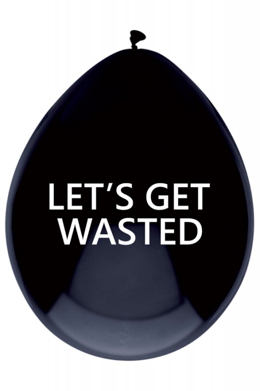 Ballon Let's Get Wasted zwart 12 in