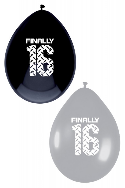 Ballon Finally 16 zwart zilver 12 i