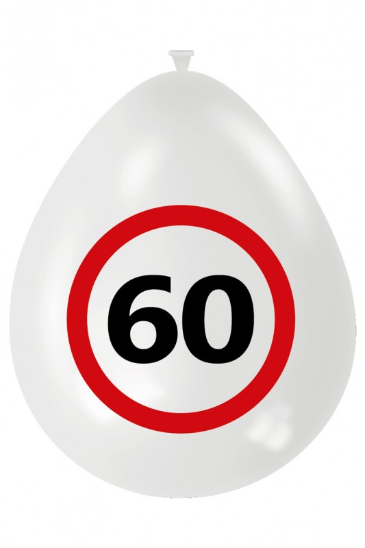 Ballon 60 jaar verkeersbord 12 inch