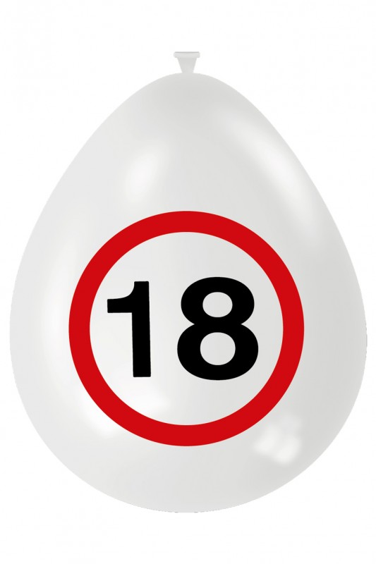 Ballon 18 jaar verkeersbord 12 inch
