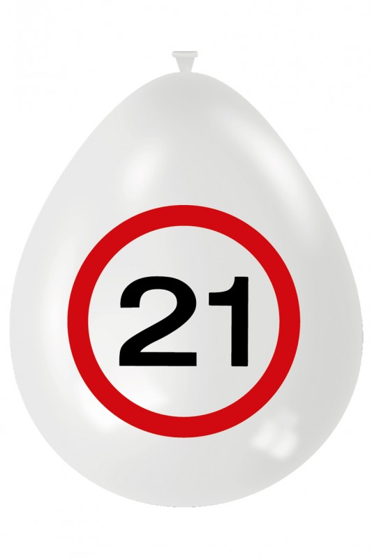 Ballon 21 jaar verkeersbord 12 inch